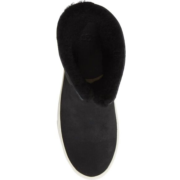 UGG Women Black Suede Lamb Fur Lined Lynus Pull-On Winter Ankle Booties Size 5 - Picture 3 of 6